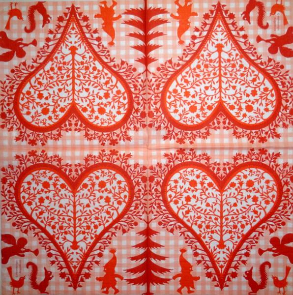 214 Heart / Hearts - 4-ply - Paper Design - Handkerchief